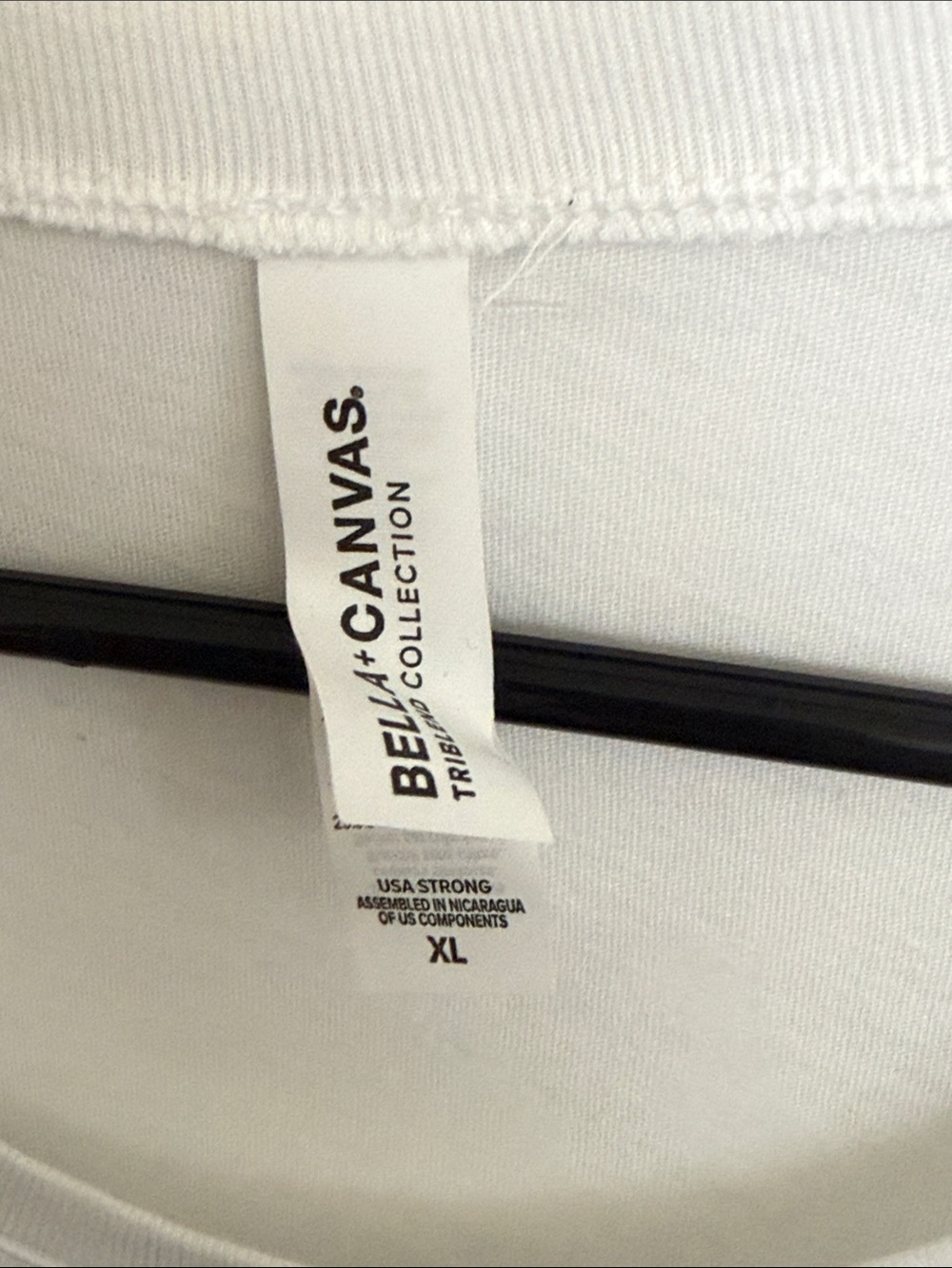 Abella White Crew Neck Tee - Bella+Canvas Tag Visible - Picture 2 of 5